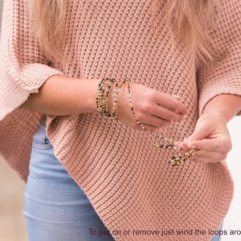 Lightweight Memory Wire Beaded Bracelets - Comfor… - image 5